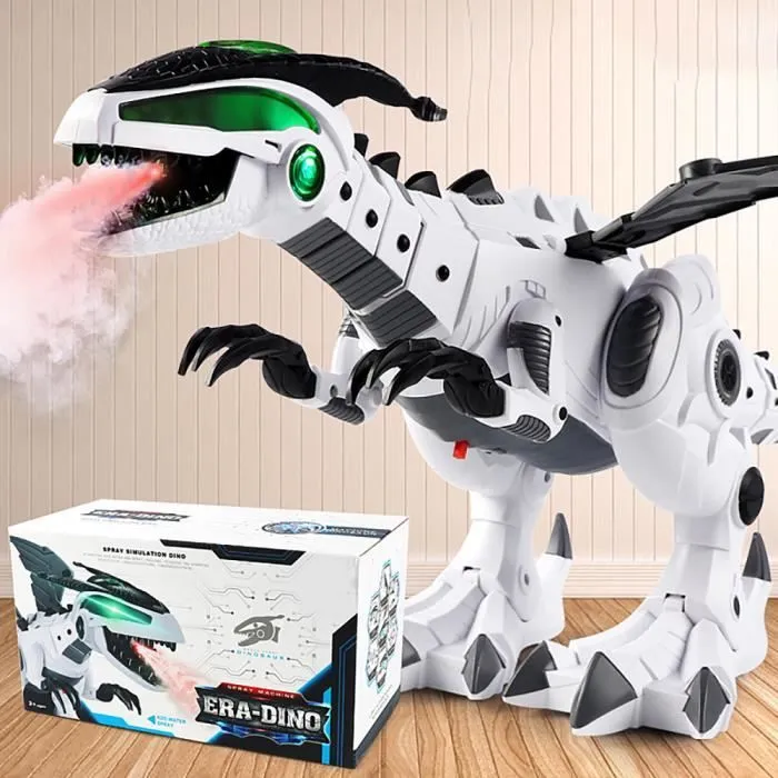 Jouet dinosaure mécanique - Non spécifié - Robot miniature - Spray brume - 6 ans et plus - Blanc-0
