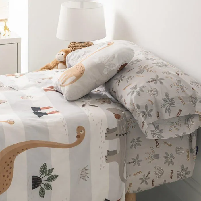 Parure housse de couette 2 pièces Dino family 140x200 cm (Lit 80/90)-1