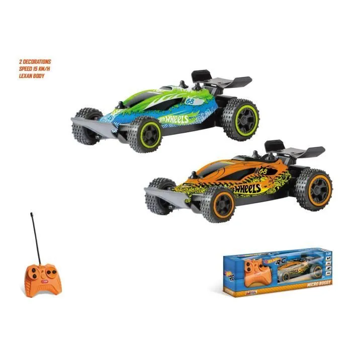 Voiture Radiocommandée - HOT WHEELS - Micro Buggy R/C 1:28 - Rapide et Réactif - Garçon - A partir de 3 ans-1