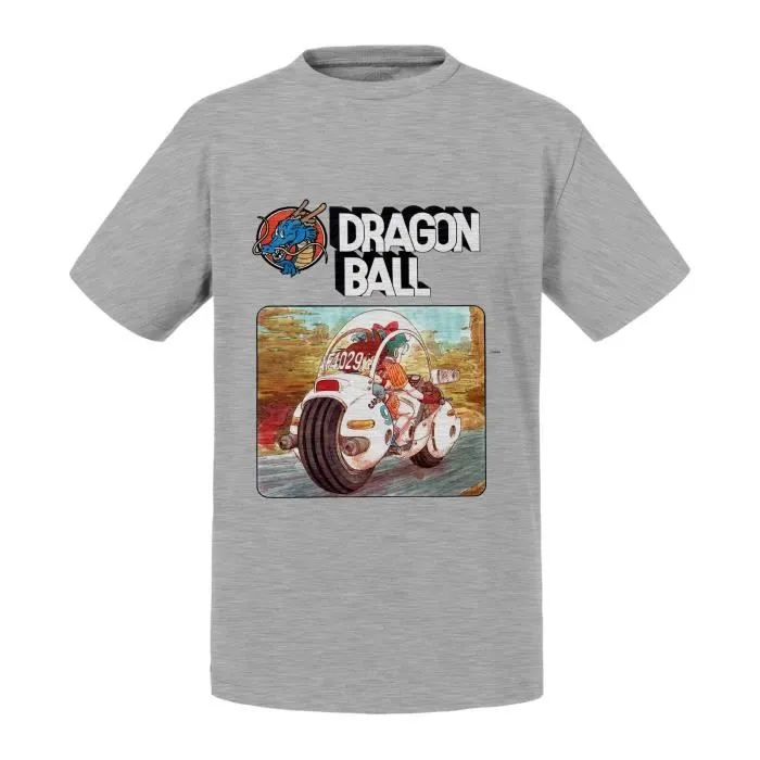 T-shirt Enfant Gris Dragon Ball Original Sangoku Bulma Dbz-0