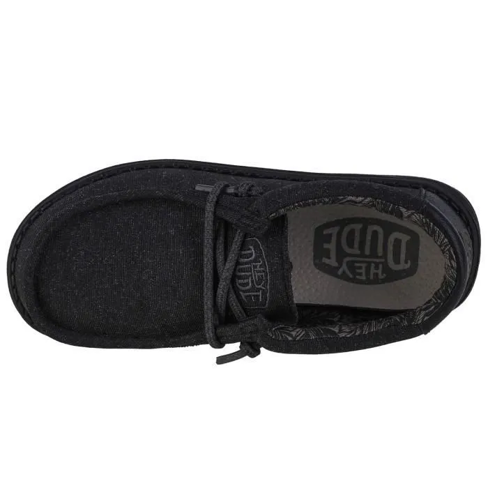 Hey Dude Wally Youth Basic 40041-001, pour un garçon, Noir, sneakers-2