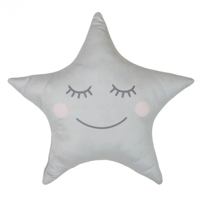 Coussin - Forme étoile - 44 x 37 cm - Gris-0