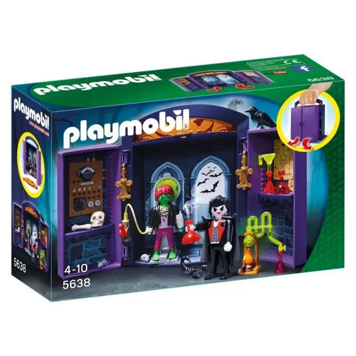 PLAYMOBIL - Coffre Vampire et Mutant - 5638 - Contient 2 personnages et une machine infernale-0