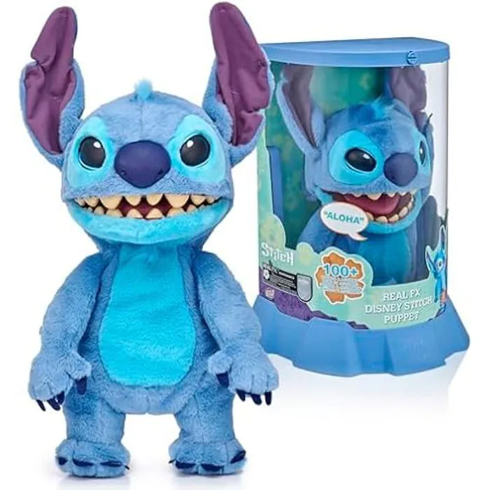 Peluche animatronique - WOW! Stuff - Stitch - 45,7 cm - Plus de 100 combinaisons d'action - Douce et câline-0