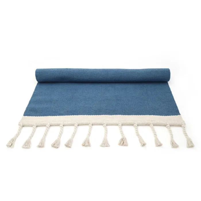 Tapis Coton Lisboa Bleu Colbert par Nattiot - 100 x 150 cm - Bleu - 100 x 150 cm-1