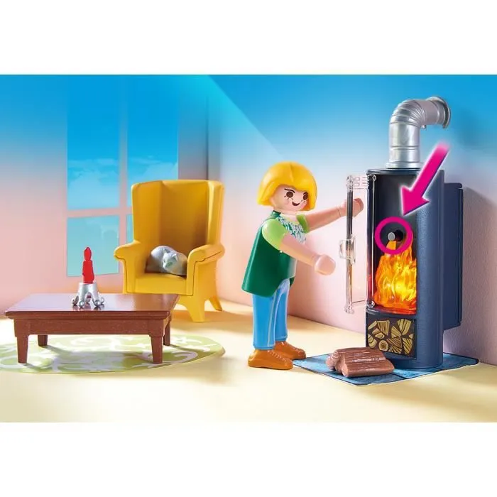 PLAYMOBIL - La Maison Traditionnelle - Salon avec Poêle à Bois-3