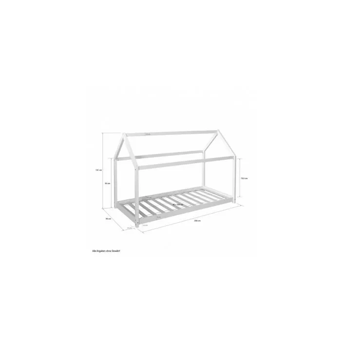 Lit cabane enfant en bois gris-2
