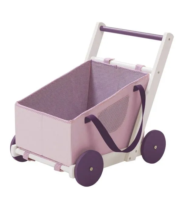 ROBA Poussette de poupée "Fienchen" en Bois et Tissu + Coussin et Couverture - Transformable en Nacelle - Lilas/Blanc-5