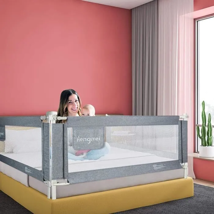 LARS360 Barrière de lit pour enfant - 150 cm - Pour lit de famille et lit d'enfant - Protection contre les chutes-2