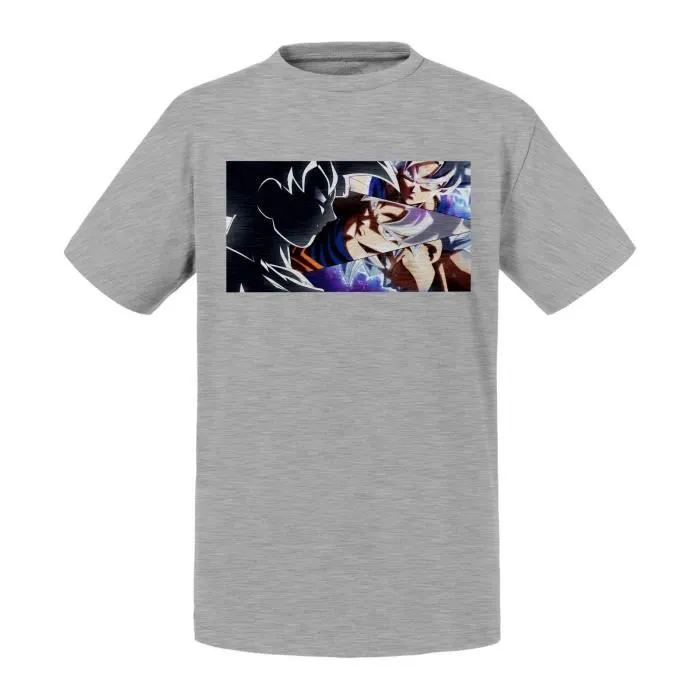 T-shirt Enfant Gris Dragon Ball Son Goku Déterminé Vues BD 1 Anime Manga Japon-0