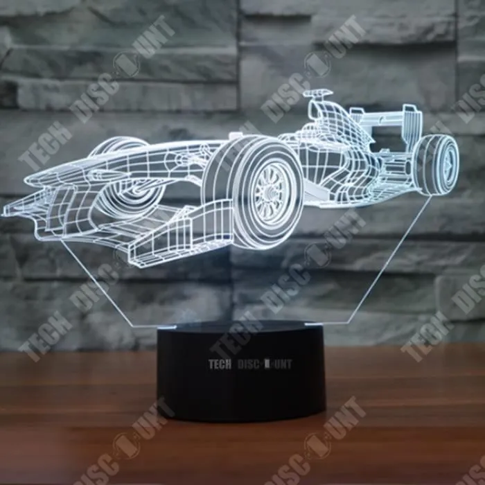 TD® Veilleuse 3D de bureau Contrôle tactile Sept couleurs réglables Aspect automobile Illusion Light-0