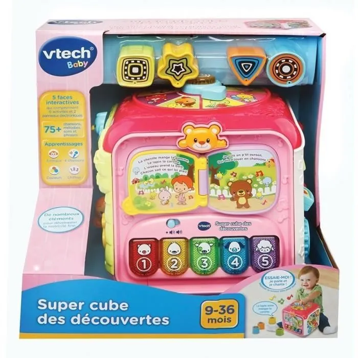 VTECH BABY - Super Cube Des Découvertes Rose-2