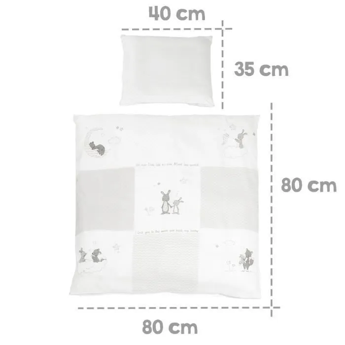 ROBA Berceau Complet "Fox et Bunny" avec Fonction de Verrouillage - 40 x 90 cm - Blanc-3