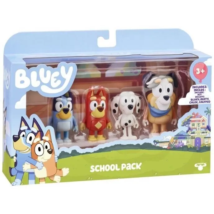 Figurines Les Copains d'école de Bluey - MOOSE TOYS - Set de 4 - Pour Enfant de 3 ans et plus-1