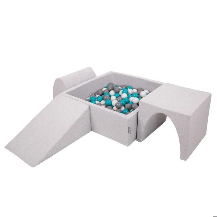KiddyMoon Aire De Jeux Avec Piscine À Balles Gris 39-0