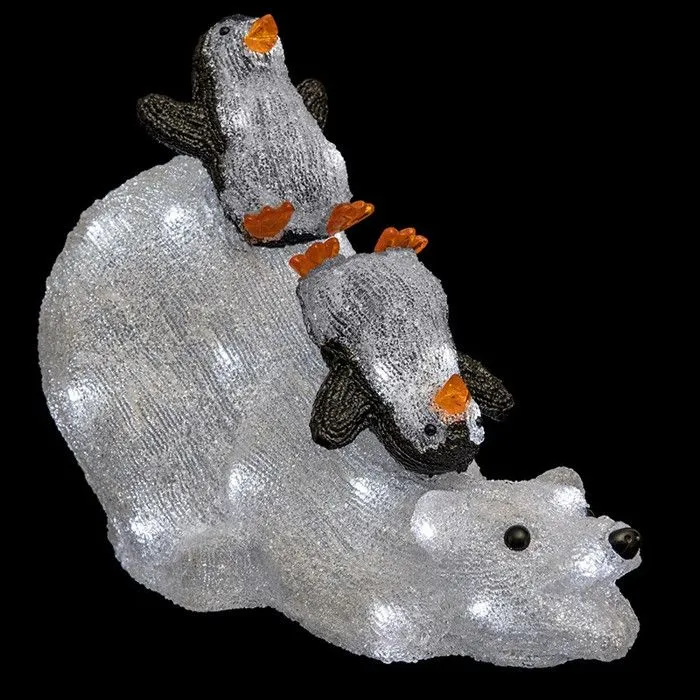 Ours + pingouins lumineux 80 LED-0