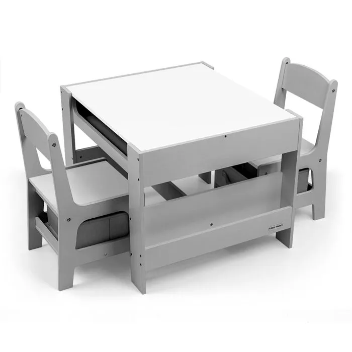 Table et chaises - MILLY MALLY - Sven - Gris - 2 places - Bureau - Rectangulaire-0