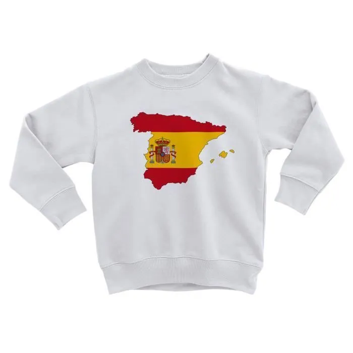 Sweatshirt Enfant - FABULOUS BIJOUX - Blason Carte Drapeau Espagne - Manches Longues - Col Classique - Mixte-0