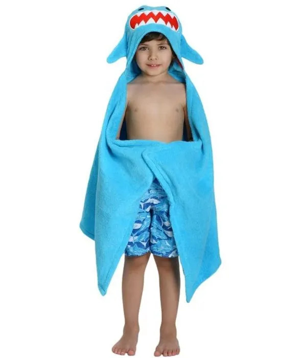 Zoocchini - Serviette de bain enfant - Sherman le requin - ELEMENTS FOR KIDS-1