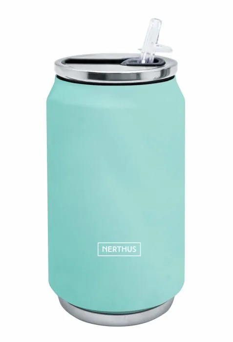 Nerthus - 1 - FIH 785 Canette isolante double paroi Corail 330 ml, acier inoxydable, joint en silicone, sans BPA, 8/8-1