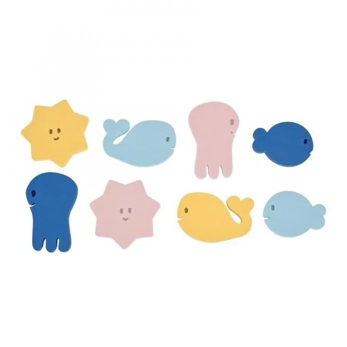 Stickers de bain - Badabulle - Lot de 8 - Mousse - Flottants - Formes ludiques-0