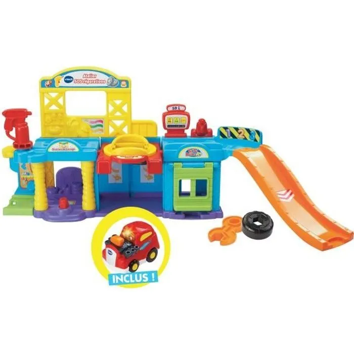 Atelier SOS Réparations - VTECH - Tut Tut Bolides - Ascenseur hydraulique - 5 zones magiques-0