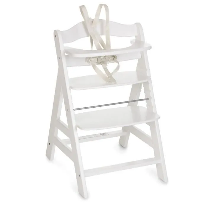 Hauck - Chaise Haute en Bois pour bébé Évolutive Alpha + / White-1