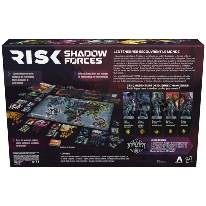 Risk Shadow Forces, jeu de stratégie, jeu de société Legacy familial et adultes, dès 13 ans, 3 à 5 joueurs, Avalon Hill-6