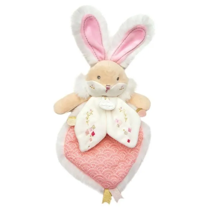 DOUDOU ET COMPAGNIE Lapin de sucre - Doudou Rose-0