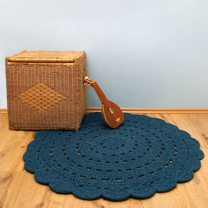Tapis rond Alma Bleu - NATTIOT - Coton-0