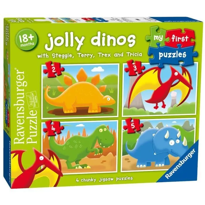 Puzzle 2 pièces 4 Puzzles - Jolly Dinos-0