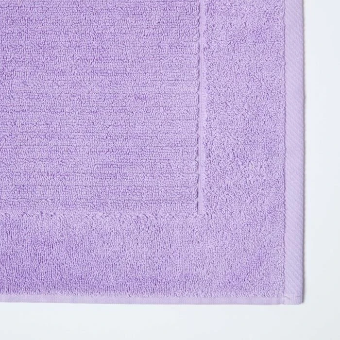 Tapis de Bain - HOMESCAPES - Uni 100% Coton Turc - Violet - 50 x 80 cm-1