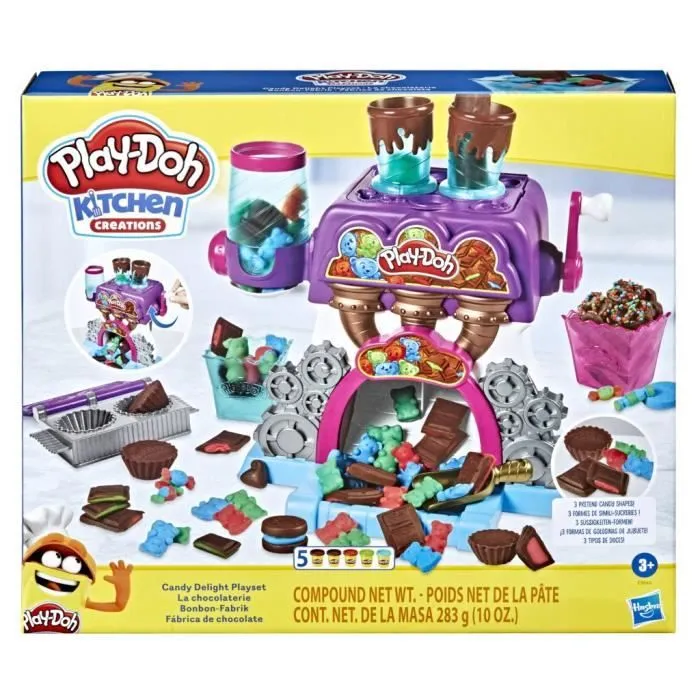 Play-Doh - Kitchen Creations - La chocolaterie avec 5 couleurs de pâte Play-Doh - atoxique-0