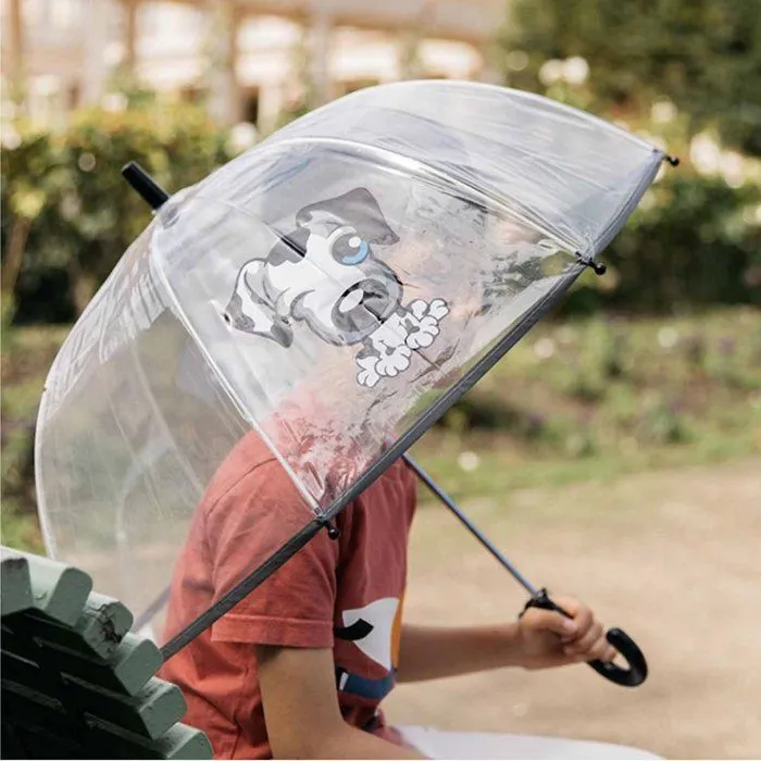 Parapluie enfant transparent - Chien - SMATI - Manuel - Multicolore - Beige-2