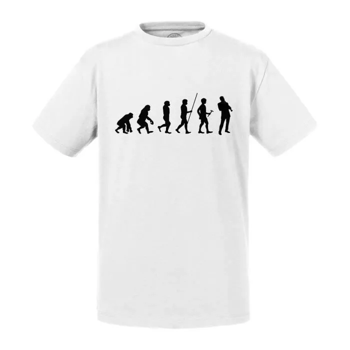 T-shirt Enfant Blanc Evolution Clarinette Orchestre Jazz Instrument Musicien-0