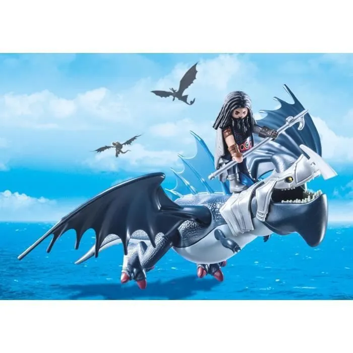 PLAYMOBIL - Dragons - Drago avec Dragon de Combat - Editions Limitées - Armure Amovible - 33,5 x 29 x 15 cm-3