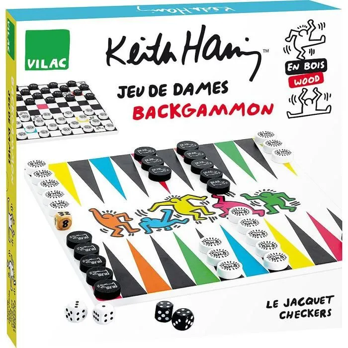 Vilac - Jeu de Dames Backgammon Keith Haring-1
