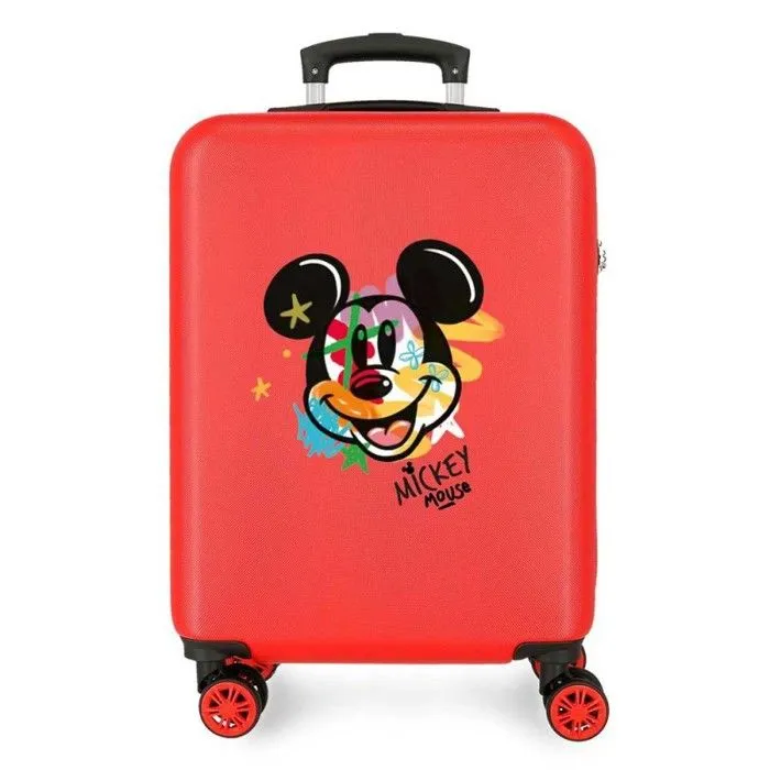 Valise enfant - Disney - Valise fille Mickey "Street Art" - 55 x 38 x 20 cm - Rouge-0