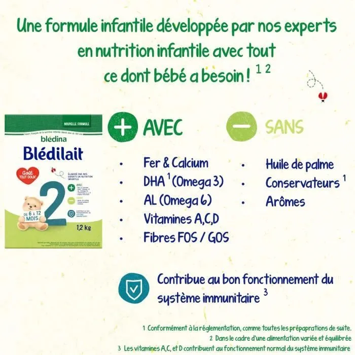 Lait en Poudre Blédilait 2ème âge (1,2kg) - Blédilait de 6 à 12 Mois-2