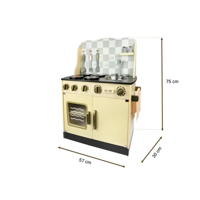 Leomark Cuisine Vintage Jeu d'imitation Cuisine en Bois avec accessoires-3