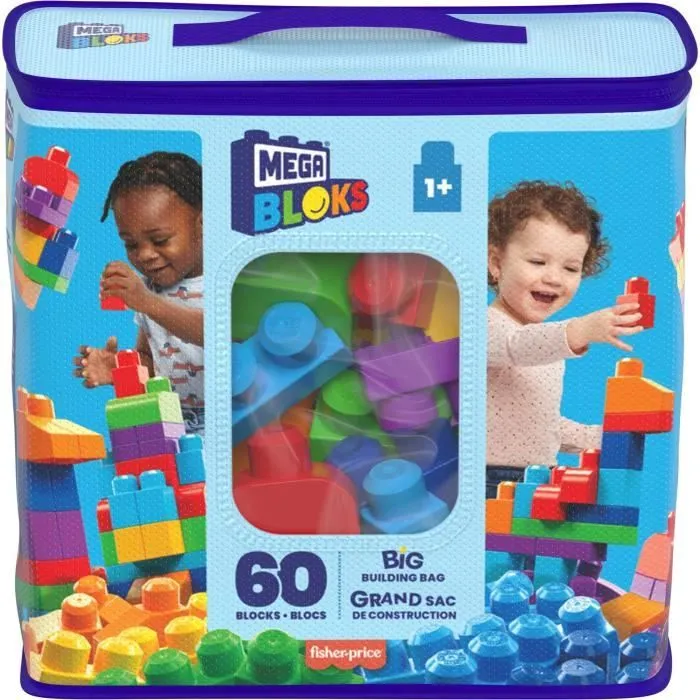 Mega Bloks - Sac Medium Classique 60 briques - Briques de construction - 12 mois et + DCH55-5