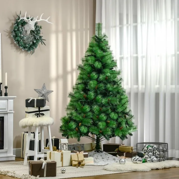HOMCOM - Sapin de Noël - PE - 116x116x180cm - Vert-2