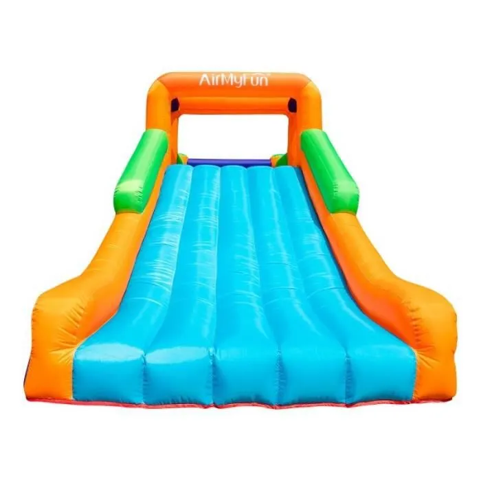 Château Gonflable Toboggy avec toboggan XXL et mur d'escalade - 435x200x220 cm-1