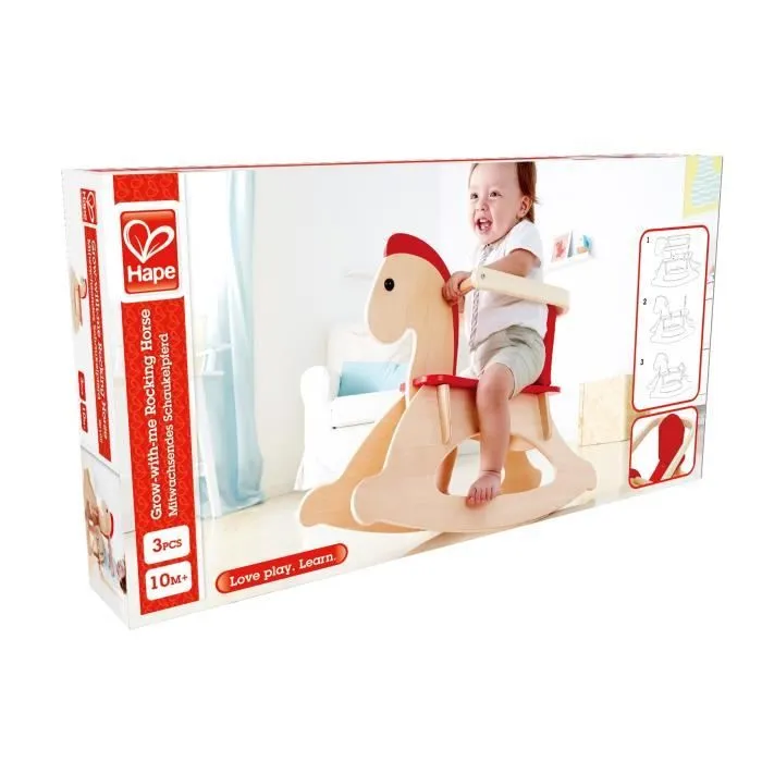 Cheval à bascule évolutif en bois HAPE - Pour enfant de 10 mois et plus - Garantie 2 ans-0