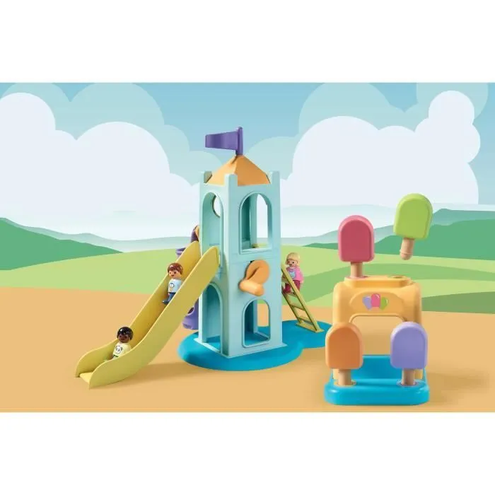 PLAYMOBIL 1.2.3 - 71326 - Aire de jeux avec toboggan géant pour les tout-petits 18-36 mois-3