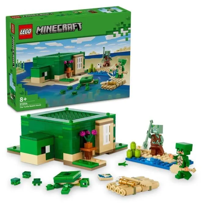 LEGO® 21254 Minecraft La Maison de la Plage de la Tortue, Jouet avec Accessoires, Minifigurines des Personnages du Jeu Vidéo-0