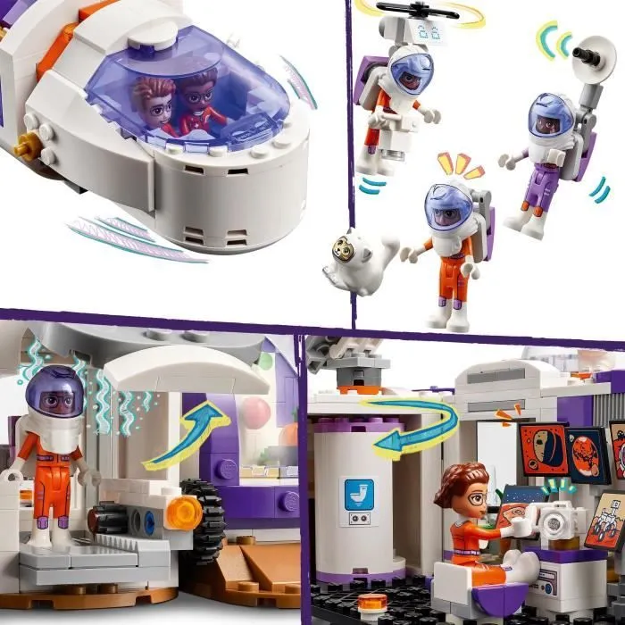 LEGO® 42605 Friends La Station Spatiale Martienne et la Fusée, Jouet sur l'Espace avec Navette et 4 Figurines d'Astronautes-3