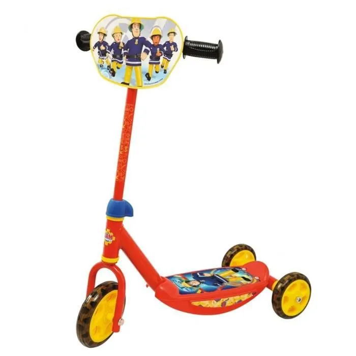 Scooter Enfants - Sam Le Pompier - Hauteur Réglable - 3 Roues - Rouge - Mixte - Loisir-0