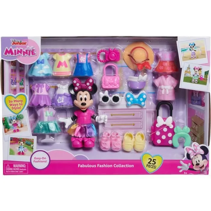 Coffret poupée - DISNEY MINNIE MOUSE - Coffret Fashion - Poupée Minnie 15 cm, 25 pièces de mode et accessoires-0