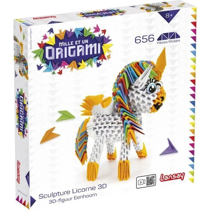 Mille Et Un Origami - Sculpture Licorne 3D - Pliage & Sculpture - Lansay-0